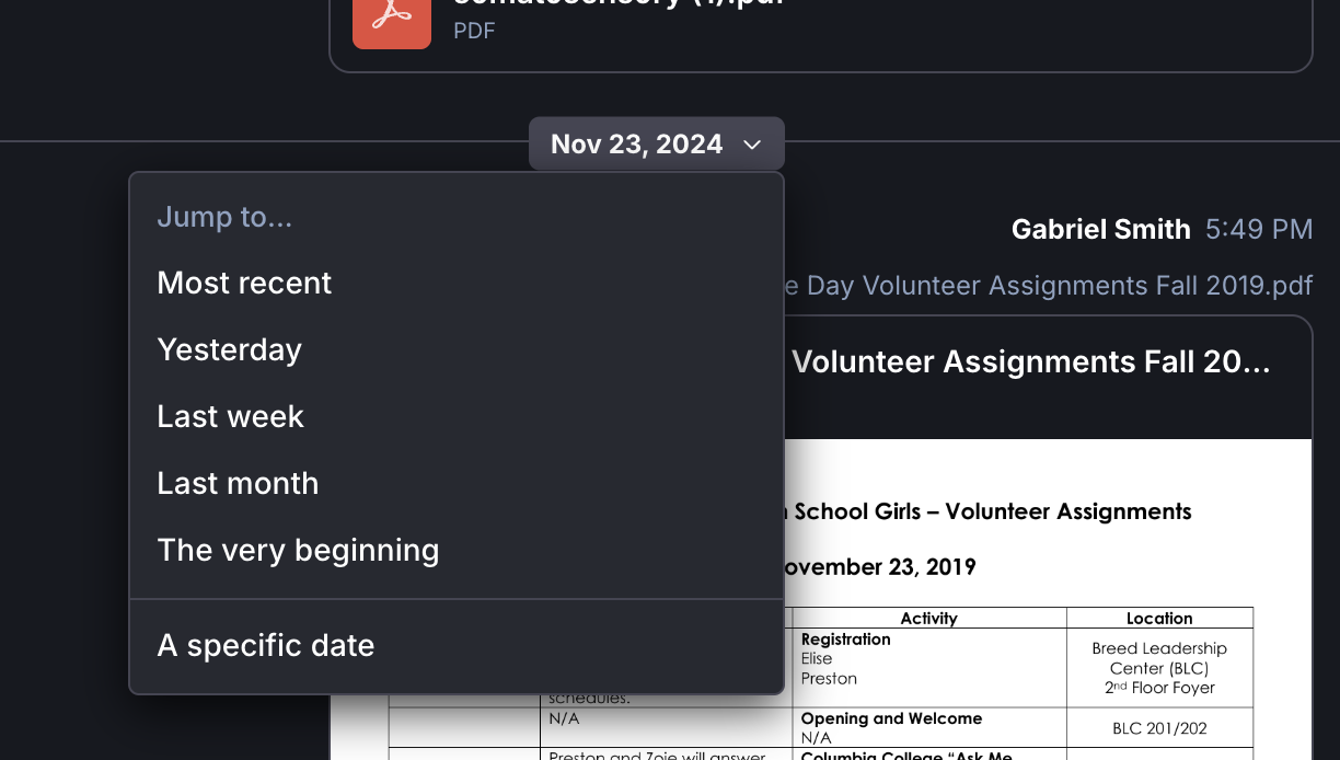 Screenshot of new feature released on May 2, 2025